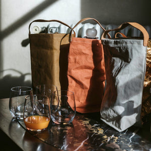 Wine Bag with Leather Handle