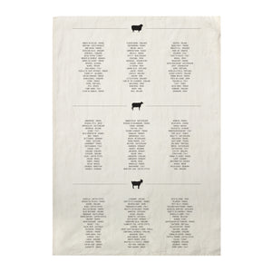 Cheese List Tea Towel